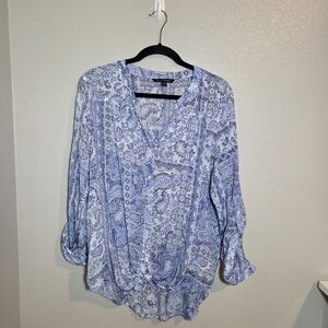 Zac & Rachel Light Blue Paisley Blouse